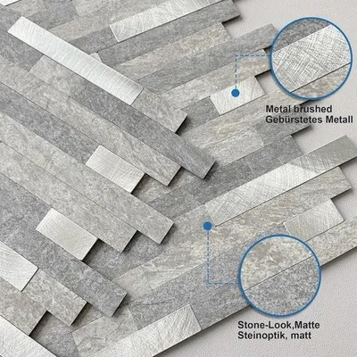 Produktbild von 3D-Marmorfliesenaufkleber für Küche und Bad – wasserfest und selbstklebend