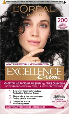 Zdjęcie produktu dla L'Oreal Paris Excellence Creme Farba do włosów 200 Głęboki Ciemny Brąz