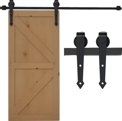 Obrázek produktu pro Sada kování pro posuvné dveře, ocelová konstrukce, délka 200 cm, nosnost až 100 kg, nutná montáž, vhodná pro standardní dveře