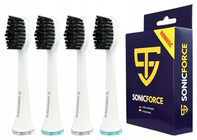 Produktbild von SonicForce SEYSSO Carbon Basic daily Weiße Ersatz Zahnbürstenköpfe