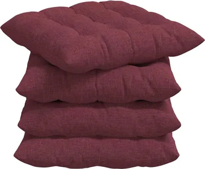 Produktbild von vidaXL Sitzkissen 4 stk. Stoff Weinrot 40 x 40 x 6 cm