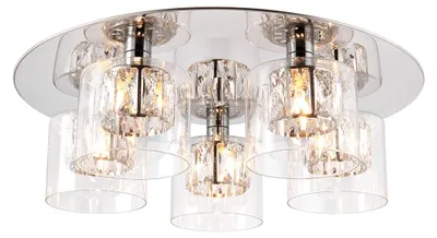 Zdjęcie produktu dla Lampa wisząca kryształowe klosze VERINA chromowana 5xG9x8W metal wym:15x48x48cm IP20 Endon