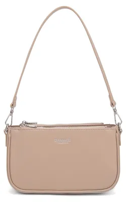 Immagine prodotto di Borsa a tracolla da donna, con tre scomparti, chiusura a zip e tracolla removibile, realizzata in ecopelle