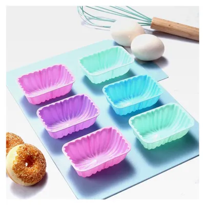 Produktbild von Mini Muffins Backform 12 Stück Silikon Kastenform Wiederverwendbar
