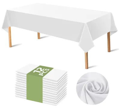 12er-Pack Wegwerf-Tischdecken PEVA 137x274 cm weiß