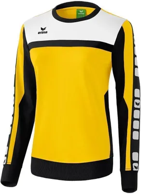 Produktbild von Erima CLASSIC 5-CUBES Baumwollsweat Damen gelb/schwarz/weiß 40