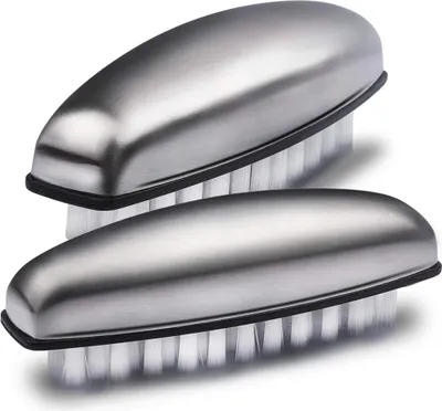 Produktbild von 2X Handwaschbürste, Nagelbürste Edelstahl, Handbürste Nagelbürste, Entfernt Gerüche, Nagelbürste für Heimwerker, Handwäsche, im Bad, Küche zur Reinigung, Handbürste Kinder, Gemüsebürste