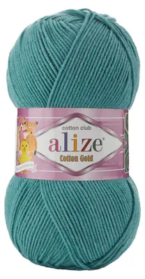 100g Strickgarn Alize Cotton Gold Uni Klassikgarn Häkelgarn eukalyptusgrün