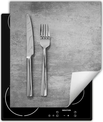 Image de DarHaus Plaque de recouvrement pour cuisinière 45x52 cm Tapis antidérapant Enroulable, gris - ardoise