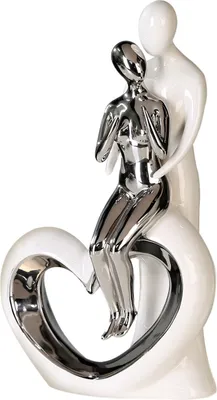 Produktbild von GILDE Dekofigur Figur Romanze weiß, silber H. 33,5 cm,36152