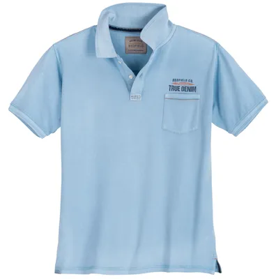 Produktbild von Redfield Poloshirt XXL Vintage Brusttasche hellblau