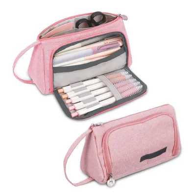 Produktbild von Federmäppchen Federtaschen Teenager Mädchen Mäppchen Große Kapazität mit Reißverschluss Schlamperbox Student Make-up Tasche für Schule & Büro 20 x 9 x 11 cm