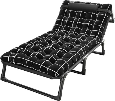 Imagen del producto de Cama de camping, tumbona plegable con 4 posiciones de ajuste
