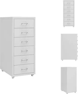 Zdjęcie produktu dla vidaXL Szafka na dokumenty na kółkach szara 28x41x69 cm metalowa - Szafki na dokumenty
