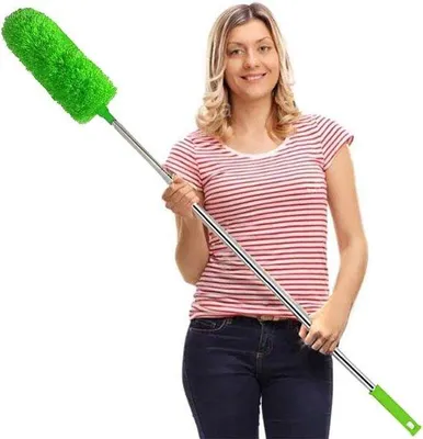 Image de Plumeau en microfibre, télescopique, vert, lavable