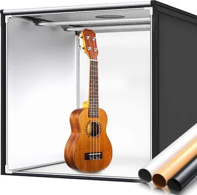 Image de Mini-studio d'éclairage 80 x 80 x 80 cm avec trois fonds photo interchangeables