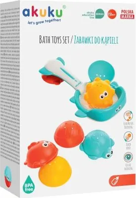 Produktbild von Badewannenspielzeug-Set mit Sieb/Korb und Badespielzeug