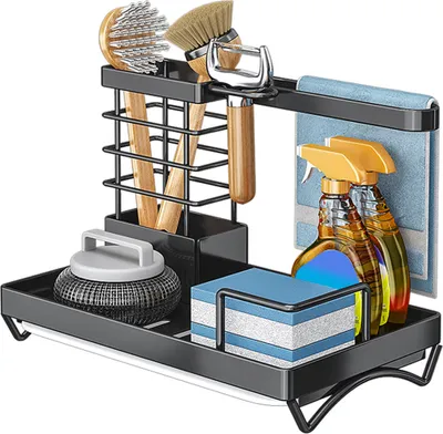 Produktbild von Heikoeco® Spülbecken Organizer, Küchen Organizer, Spülbecken mit Abtropfschale, Abnehmbare Trennwände, Organizer Küche, Küchenorganizer