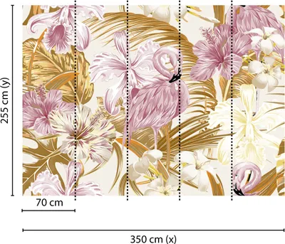 Produktbild von Tadessi Fototapete | Blumen | 3.50 m x 2.55 m | Orange | Rosa | Wandbild | Digitaldruck