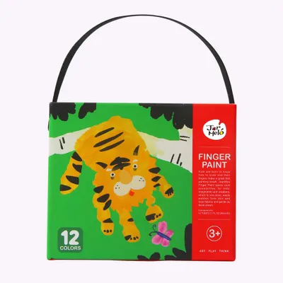 Produktbild von Fingermalfarben Set für Kinder, 12 Farben, ungiftig und leicht abwaschbar
