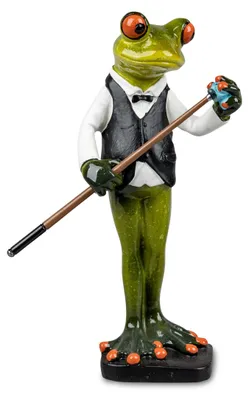 Image de Figurine décorative Grenouille joueur de billard avec queue H. 17 cm Formano Froschhausen