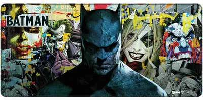 Image de DC Batman : Collage déchiré – Batman et ses ennemis, tapis de souris, format XL