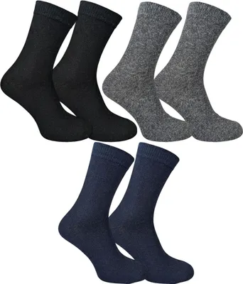 Produktbild von Herren Thermo Angora Freizeitsocken 3 Pack Warme Socken Mehrfarbig Alltagssocken Gr.43-46