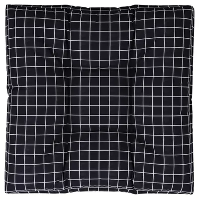 Produktbild von vidaXL Palettenkissen Schwarz Karomuster 80x80x12 cm Stoff