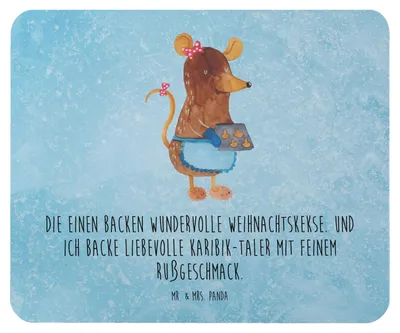 Produktbild von Mr. & Mrs. Panda Mousepad Maus Kekse - Eisblau - Geschenk, Weihnachtsbäckerei, mauspad laptop, Weihnachten, pc, Plätzchen, Mouse Pad, Weihnachtskekse, Winter