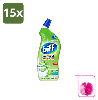 Produktbild von 15 x Biff WC Total Gel ProNature - Minze & Eukalyptus - 750 ml - Sparpackung - 15 Stücke