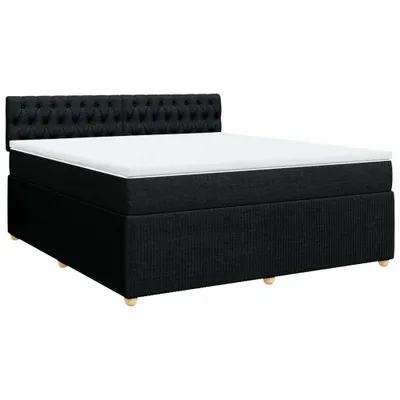 Produktbild von Boxspringbett mit Matratze Schwarz 180x200 cm Stoff