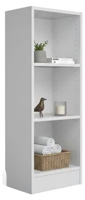 Produktbild von Bücherregal mit drei Regalen, weiße Farbe, 40 x 107 x 26 cm
