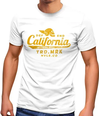 Produktbild von Herren T-Shirt California Skull Totenkopf Flügel Biker Motiv Fashion Streetstyle Neverless® weiß XL