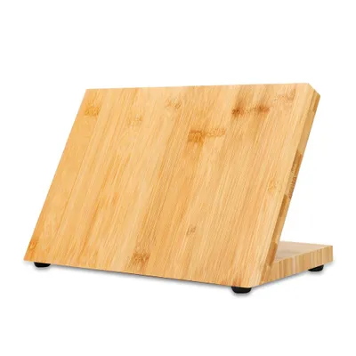 Produktbild von Intirilife Magnetyczna deska do noży w kolorze BAMBOO BROWN - drewniany blok na noże wykonany z bambusa z magnesem do oszczędzającego miejsce przechowywania noży i przyborów kuchennych