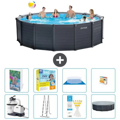 Produktbild von Graphite Panel Pool Rund - 478x124 cm - 9-teilig  S529