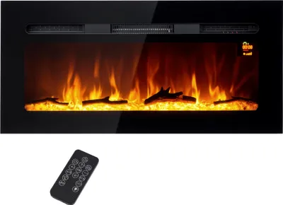 Produktbild von HOMCOM Elektrokamin mit LED Flammeneffekt,1800 W Wandkamin mit Kristalle