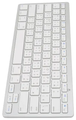 Obrázok produktu pre Bezdrôtová klávesnica Mini s 78 klávesmi – ultratenká prenosná biela klávesnica pre počítače, kompatibilná s Androidom, OS X, iOS a Windows, s tradičným rozložením Cangjie