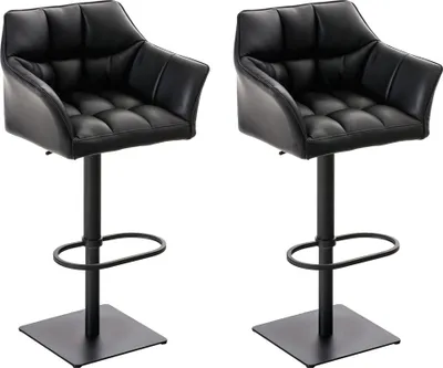 Produktbild von 2er Set Barhocker HLO-CP1 Kunstleder schwarz  schwarz