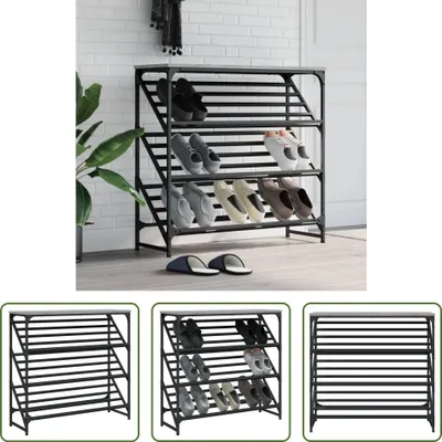 Produktbild von The Living Store Schuhregal Grau Sonoma 90x30x85 cm Holzwerkstoff