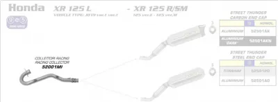Obrázek produktu pro ARROW Racing sběrné potrubí pro Honda XR125L 2014-05 / XR125R 2004-05 / XR125SM 2004-05, bez katalyzátoru
