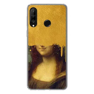 Produktbild von MuchoWow® Handyhülle Schutzhülle Hülle für Huawei P30 Lite Mona Lisa - Da Vinci - Gold Silikon Softcase Handy Hülle - Handyhülle