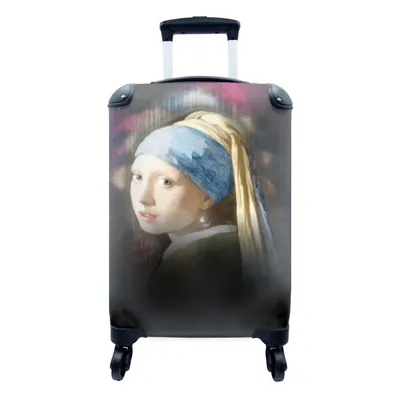Produktbild von MuchoWow® Koffer Handgepäck Trolley Rollkoffer Kleine Reisekoffer mit 4 Rollen - Mädchen mit Perlenohrring - Johannes Vermeer - Ölgemälde - Cabin Size < 55x40x23 cm & 55x40x20 cm - Fotokoffer - Kabinenkoffer - Boardgepäck - Reise-Box - Reisekoffer - Reisegepäck - Koffer mit Bild - Trolley für Kinder
