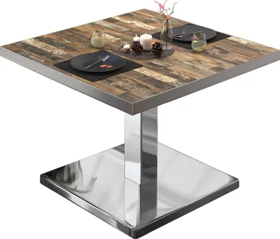 Produktbild von BM | Bistro Loungetisch | B:T:H 80 x 80 x 41 cm | Vintage Old / Edelstahl | Bistro Tisch Loungetisch