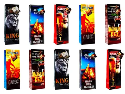 Produktbild von Männer Flaschentüten Geschenktaschen Mann Wein Whisky Schnaps Bier Tüten Beutel Geschenkverpackung 10er Set