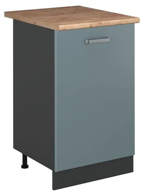 Produktbild von Küchenunterschrank Vicco R-Line Blau-Grau/Anthrazit 50 cm Arbeitsplatte Goldkraft Eiche, Model 70261