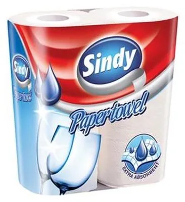 Produktbild von Papierhandtücher auf Rolle, 2 Rollen, 2-lagig, "Sindy"