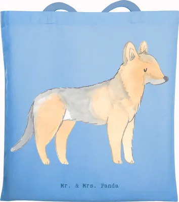 Produktbild von Mr. & Mrs. Panda Stoffbeutel Schäferhund Lebensretter - Sky Blue - Geschenk, Tote Bag, Uni Tasche, Jutebeutel, Shopping, Jutetasche