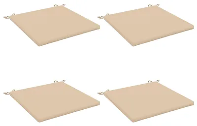 Imagen del producto de Cojines para asiento, juego de 4 unidades, 100% poliéster, color crema