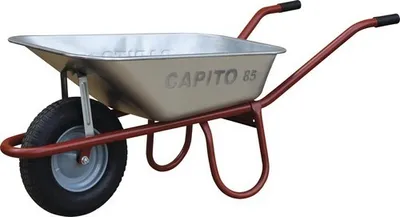 Produktbild von CAPITO Standard Schubkarre ALLCAR 85 Liter schmale Tiefmulde, Gummiräder mit Blockprofil und Stahlfelge inkl. Kunststoff
