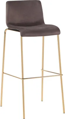 Immagine prodotto di Sgabello da bar in velluto - Sgabello alto - Comfort ed eleganza con struttura color oro